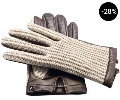 Rukavice napoCROCHET Brown/Beige