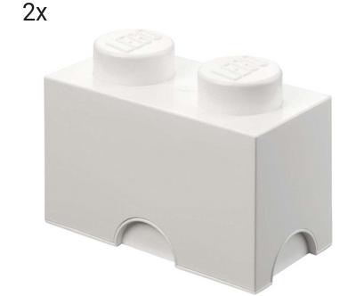 Sada 2 dóz "LEGO® Brick 2 Bílá”, 12,5 x 25 x 18,8 cm