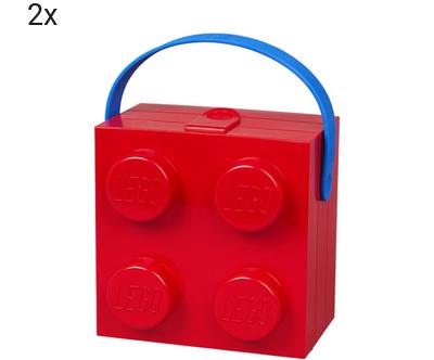 Sada 2 přenosných krabiček s uchem LEGO® Czerwony