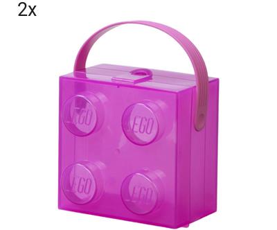 Sada 2 krabiček na svačinu s uchem LEGO® Pink