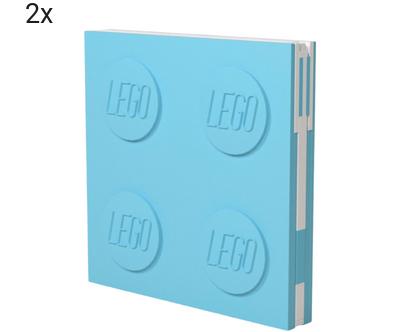 Sada 2 čtvercových bloků s propisovými pero LEGO® Blue