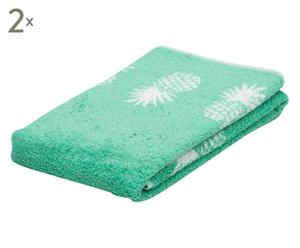 Sada 2 ručníků „Ananas Green”, 50 x 100 cm