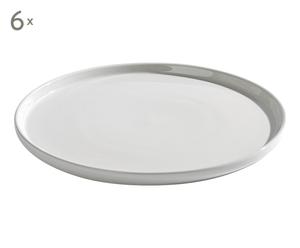 Sada 6 talířů „Pantone White II”, Ø 25 x 1,5 cm