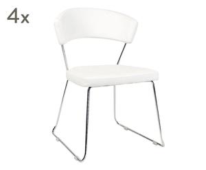 Sada 4 židlí „Baco Bianco”, 59 x 57 x 81 cm