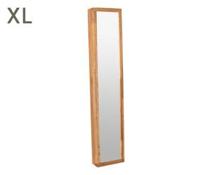 Skříňka na klíče se zrcadlem „Confetti Natural”, 18 x 7 x 90 cm