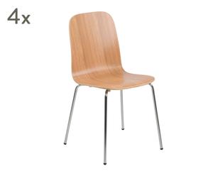 Sada 4 židlí „Bjoorn Natural”, 49,5 x 51,5 x 83 cm