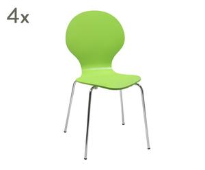 Sada 4 židlí „Marcus Jasmin Green”, 49 x 53 x 87 cm