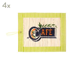 Bambus-Tischsets Café Lime,<br/>4 Stück