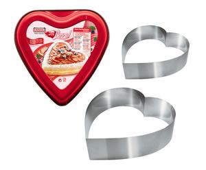 Herz-Tortenformen-Set Sweetheart, 3-tlg. Ø 24 cm, Ø 21 cm und Ø 12 cm