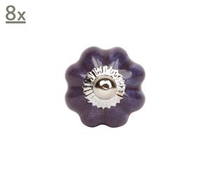Keramik-Knäufe Flower, 8 Stück, Ø 3 cm