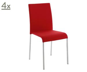 Stapelbare Esszimmerstühle Denna, 4 Stück, rot