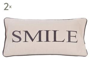 Kissenhüllen SMILE, 2 Stück, cremefarben, 30 x 50 cm