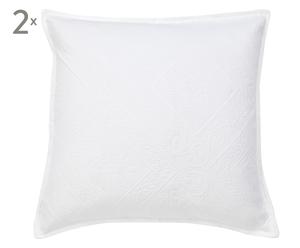 Kissenbezüge Emilia, 2 Stück, weiß, 50 x 50 cm
