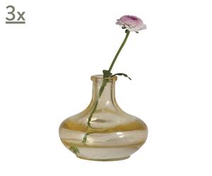 Handgearbeitete Vase Abbey, 3 Stück, H 7 cm