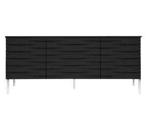Handgeschreinertes Sideboard Wave, schwarz, H 63 cm