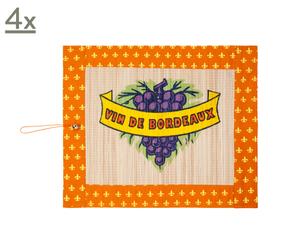 Bambus-Tischsets Vine Orange,<br>4 Stück