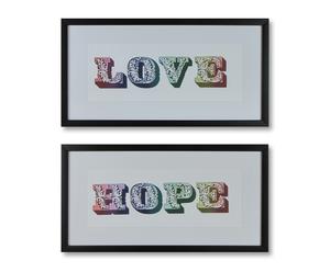 Kunstdruck-Set Love & Hope, 2-tlg., je 50 x 25 cm