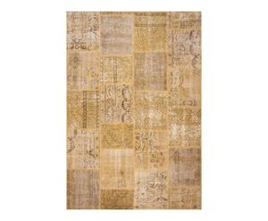 Handgefertigter Patchwork-Teppich Mustard, 174 x 253 cm