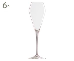 Mundgeblasene Champagnerglu00e4ser Sparky, 6 Stu00fcck, H 25 cm