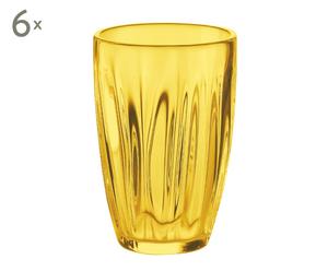 Trinkglas-Set Aqua, gelb, 6 Stück