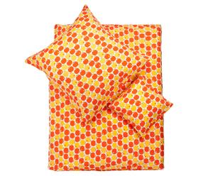 Kinderbettwäsche-Garnitur Apfel, 2-tlg., gelb/orange, 100 x 135 cm