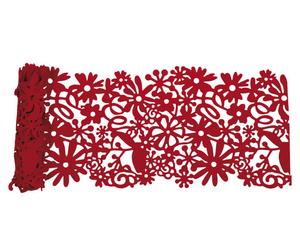 Tischläufer Blomma, rot, 35 x 140 cm