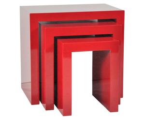 Beistelltisch-Set TALE, 3-tlg., rot