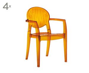Stühle IGLOO I, 4 Stück, orange transparent