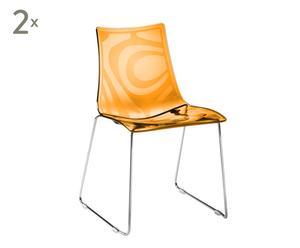 Stühle Zebra II, 2 Stück, orange transparent