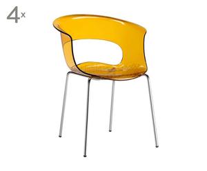Stühle Miss B, 4 Stück, orange transparent