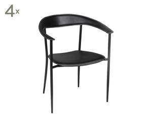 Stühle Pilar, 4 Stück, schwarz