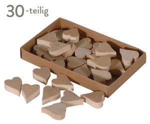 Deko-Herzen Wooden, 30 Stück
