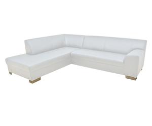 Ecksofa Chicago, Ottomane links, weiß