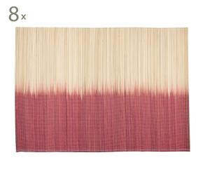 Bambus-Tischsets Angie, 8 Stück, koralle/creme, 33 x 45 cm