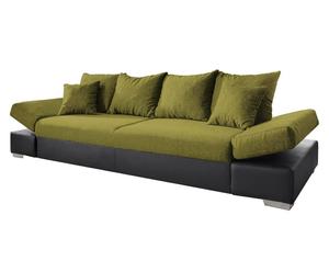 Sofa Miami mit Bettfunktion, grün/schwarz, B 290 cm