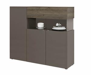 Highboard Beam, taupe/eiche dunkel, H 128 cm