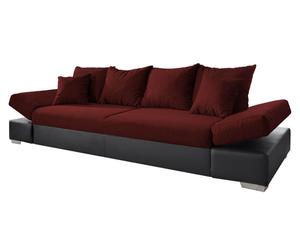 Sofa Miami mit Bettfunktion, dunkelrot/schwarz, B 290 cm