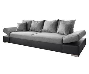 Sofa Miami mit Bettfunktion, hellgrau/schwarz, B 290 cm