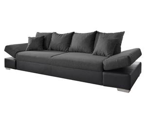 Sofa Miami mit Bettfunktion, grau/schwarz, B 290 cm