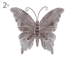 Deko-Schmetterlinge Rachel, 2 Stück, braun/weiß