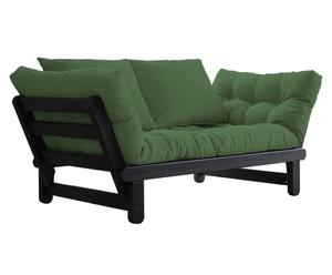 Multifunktionales Futon-Sofa Beat, schwarz/grün
