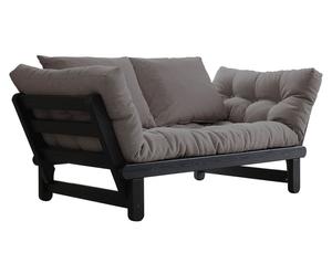 Multifunktionales Futon-Sofa Beat, schwarz/grau