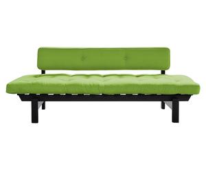 Sofa Dubstep mit Matratze, schwarz, grün/grün