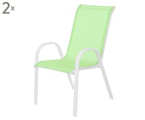 Gartenstühle Timbo, 2 Stück, hellgrün/weiß