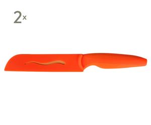 Karbonstahl-Santokumesser Asia, orange, Klingenlänge 14 cm, 2 Stück