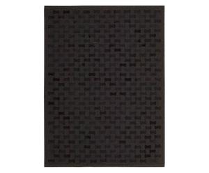 Handgefertigter Fellteppich Ranja, schwarz, 160 x 226 cm