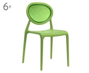 Stühle Super Gio, 6 Stück, grün