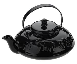 Keramik-Teekanne Oriental Elephant, schwarz, 1 L