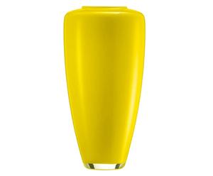 Mundgeblasene Kristallglas-Vase Saiku, gelb, H 36 cm