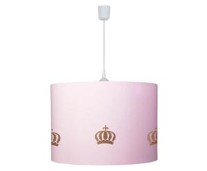 Hängeleuchte Krone, rosa/goldfarben/weiß, Ø 34 cm